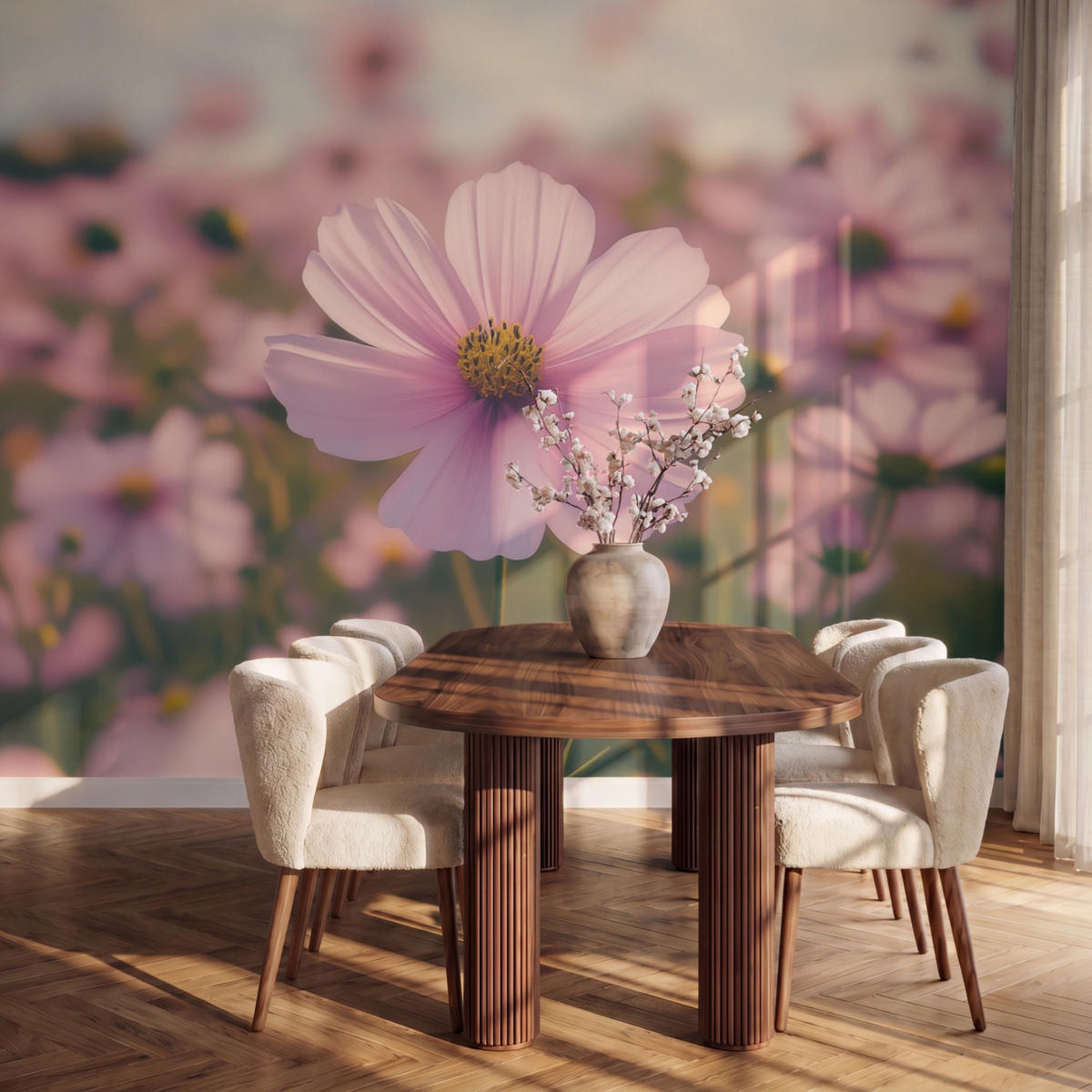 TAPETE - Blumen - Lila - Unscharf - 350x260 cm - Rosa, Papier (350/260cm) - OnlyWow