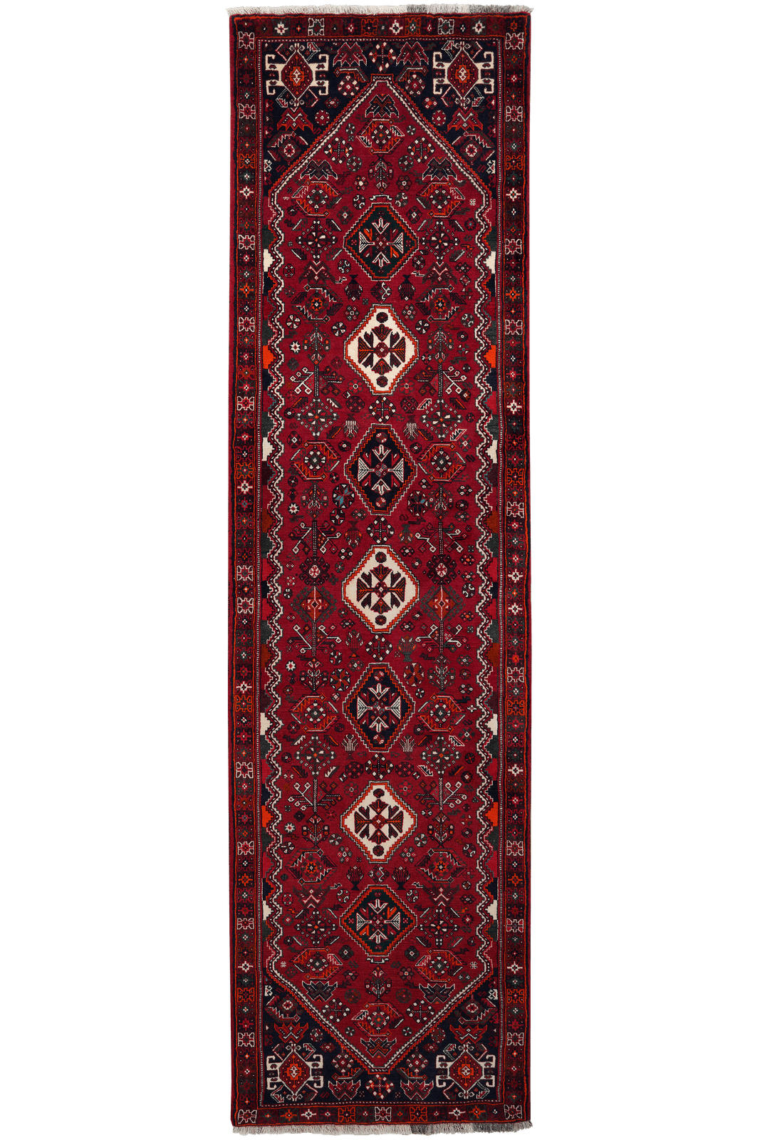 LÄUFER Orient handgeknüpft Gashgai Rot 301/82 cm Schurwolle - Rot, Textil (82/301cm) - Looma