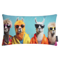 DEKOKISSEN Crazy Lama - Hellblau, Textil (50/30/8cm) - Magma Heimtexx