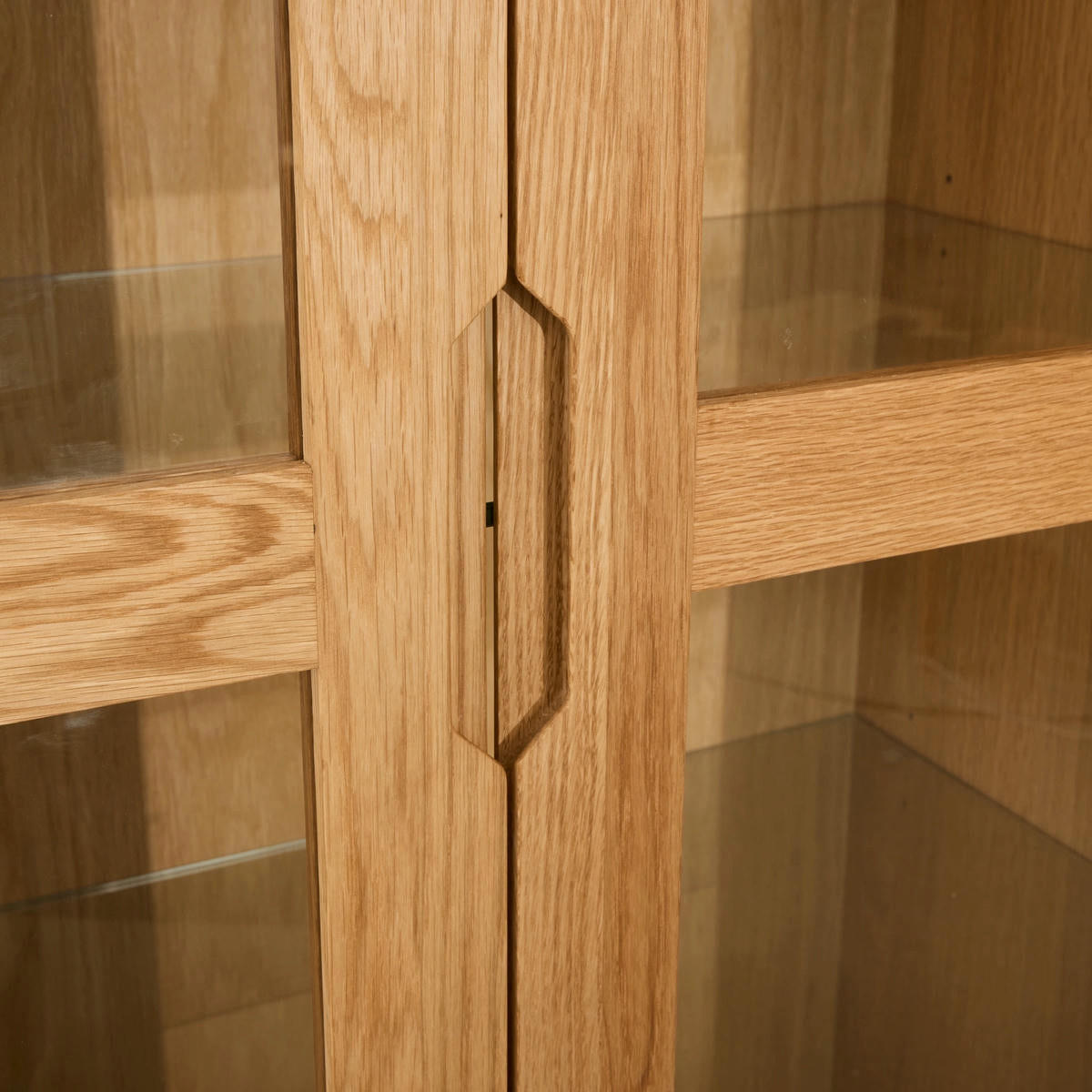 VITRINE Eiche massiv - Eichefarben/Braun, Holz/Holzwerkstoff (100/190/45cm) - Furnhouse