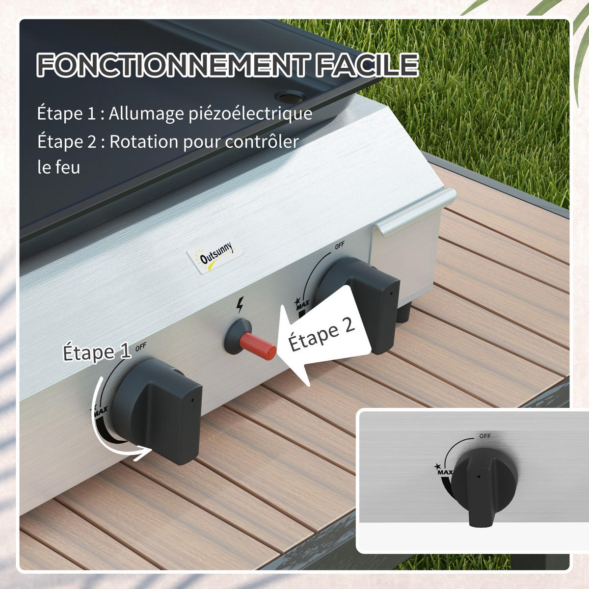 PLANCHA DE-18613 2 Brenner, 4,8 kW, transportabel - Silberfarben, Metall (44.5/19/44cm) - ComfortXL
