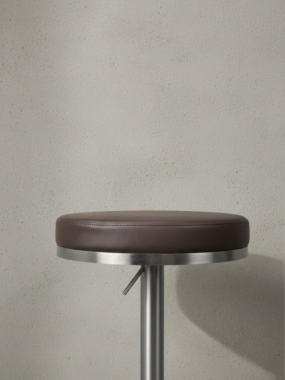 BARHOCKER Höhenverstellbar Gepolstert Triangel-Fußablage ELBE, Braun 38x38x82 cm - Silberfarben/Braun, Kunststoff/Textil (38/82/38cm) - KADIMA DESIGN