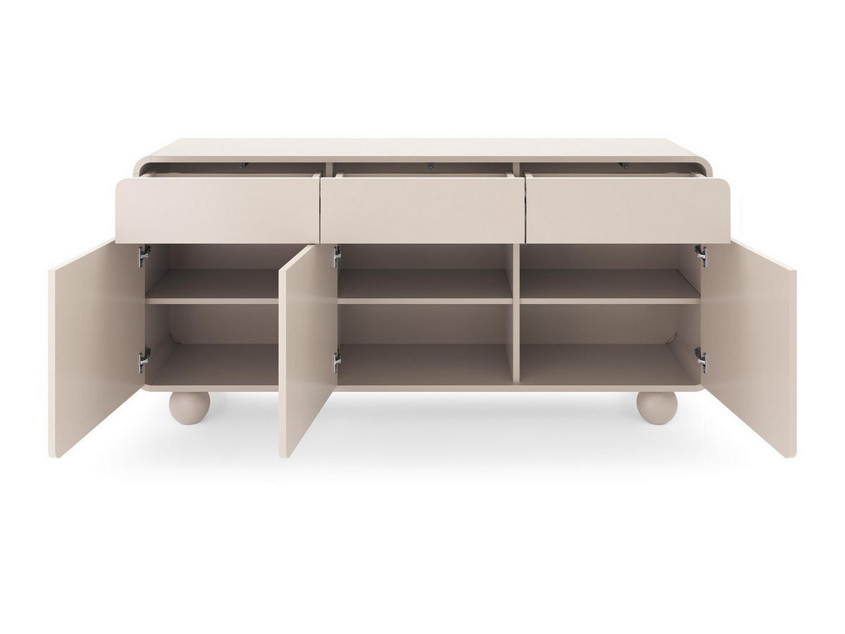 KOMMODE Kaschmir 160 cm Boheme, 3 Türen, 3 Schubladen - Kaschmir, Holz (160/75/39cm) - Emporius