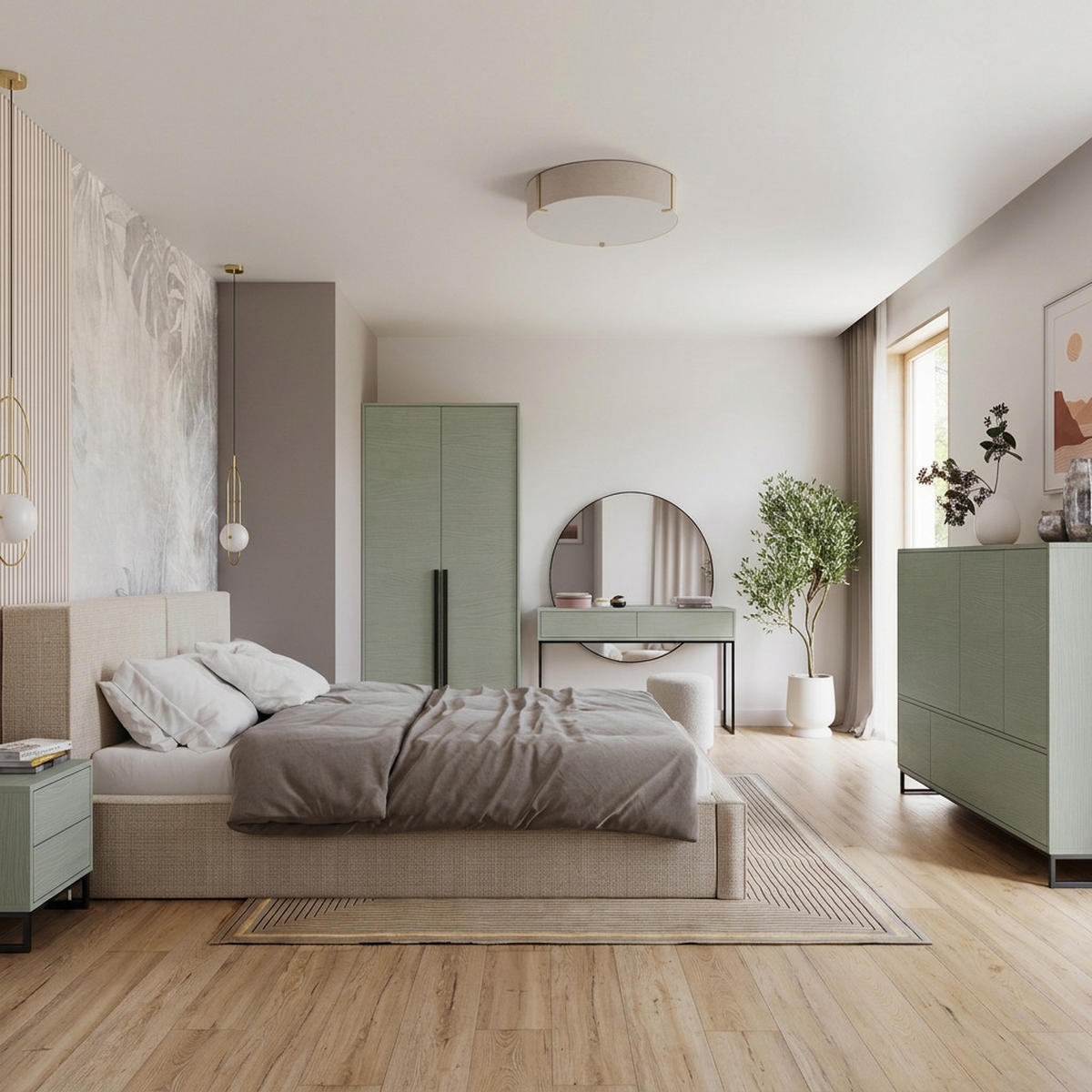 DREHTÜRENSCHRANK Giana mit 2 Türen, 105 cm, Eukalyptusfarbe - Eukalyptusholzfarben, Holzwerkstoff (105/217/65cm) - Beautysofa