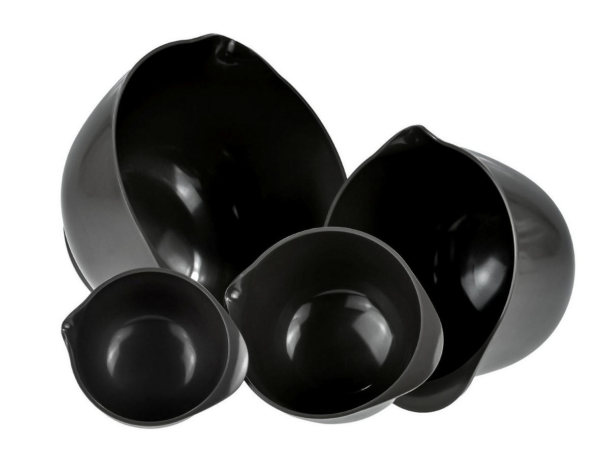 RÜHRSCHÜSSEL-SET Margrethe New schwarz (4tlg) - Schwarz, Kunststoff (21/15cm) - Rosti