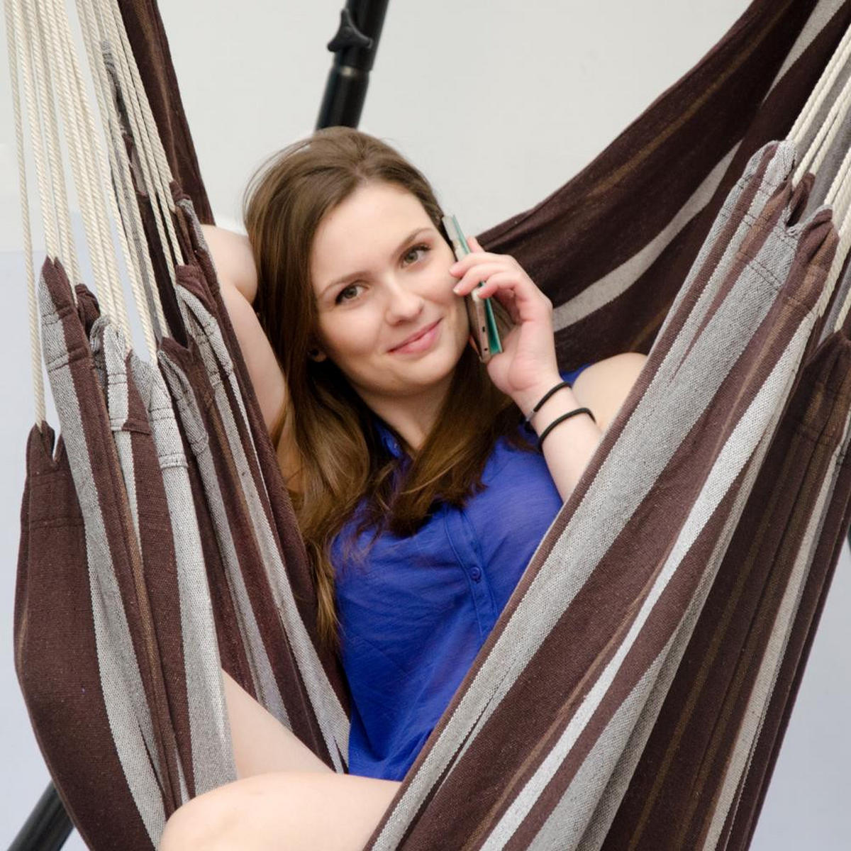 XXL-HÄNGESESSEL bis 150kg, 185/130 cm Multicolor - Braun, Textil (130/155/185cm) - Amanka