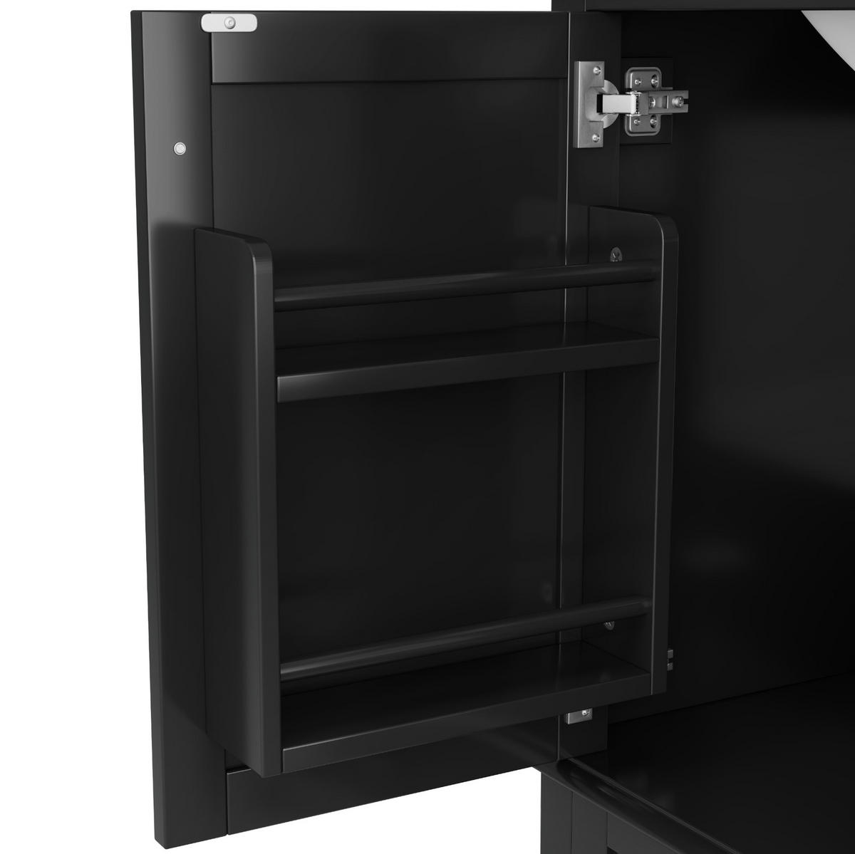 BADEZIMMERSCHRANK mit Keramikbecken 76 x 45,5 x 83,5 cm Schwarz - Schwarz, Holzwerkstoff (45.5/83.5/73cm) - Beauniv