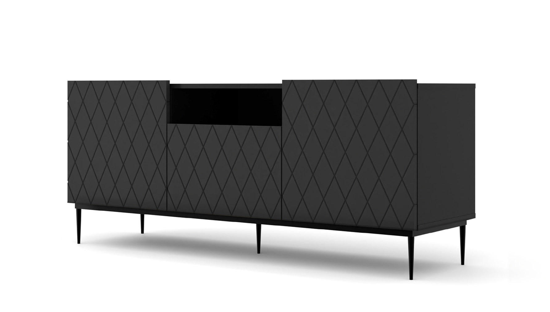 Raumhirsch Furniture TV Schwarz, Anthrazit 145x60x40 cm
