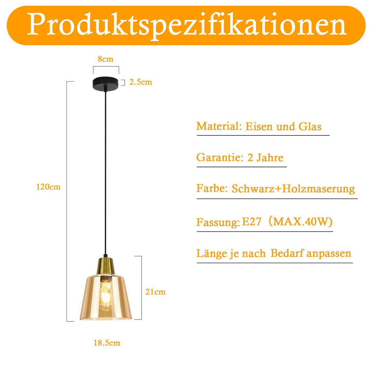 HÄNGELEUCHTE Marmon 8/8/146.5 cm - Schwarz, Metall (8/8/146.5cm) - Nettlife