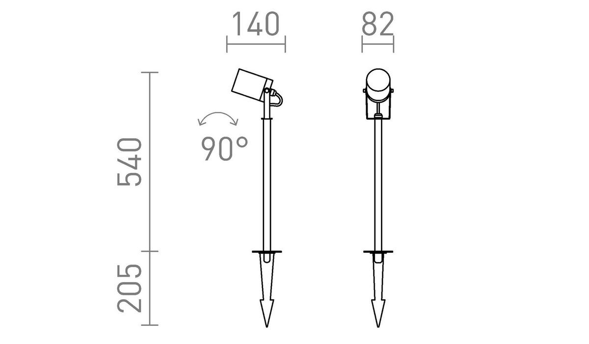 AUSSENLEUCHTE NAVONA 47 Anthrazitgrau 8 W IP65 - Grau, Metall (15/15/30cm) - Rendl