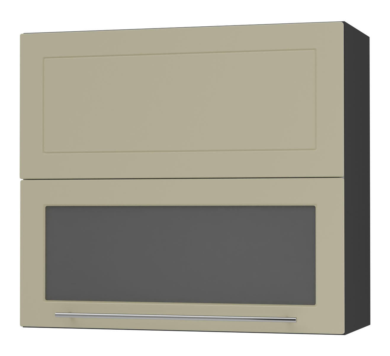 KÜCHENHÄNGESCHRANK Kvantum W8BS/80 Vanille Matt / Schwarz Matt 80 / 32,5 / 72cm - Creme/Schwarz, Holz/Holzwerkstoff (80/72/32.5cm) - Feldmann-Wohnen