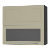 KÜCHENHÄNGESCHRANK Kvantum W8BS/80 Vanille Matt / Schwarz Matt 80 / 32,5 / 72cm - Creme/Schwarz, Holz/Holzwerkstoff (80/72/32.5cm) - Feldmann-Wohnen