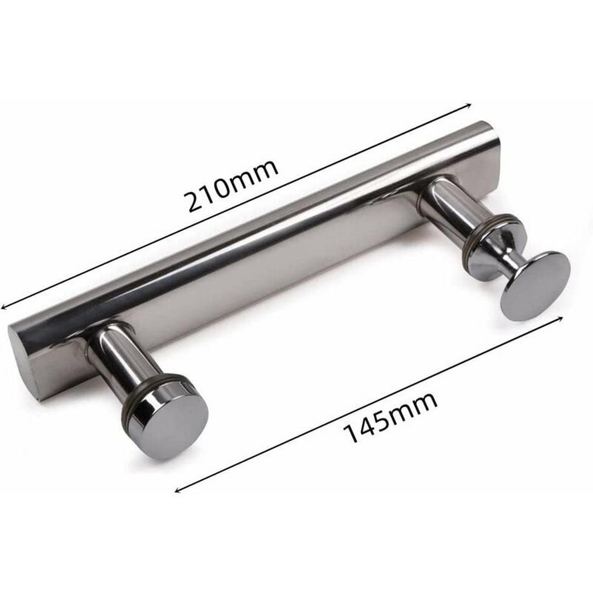 MÖBELGRIFF 2er-Set 145 mm Edelstahl - Silberfarben, Metall (2/3/2.1cm)