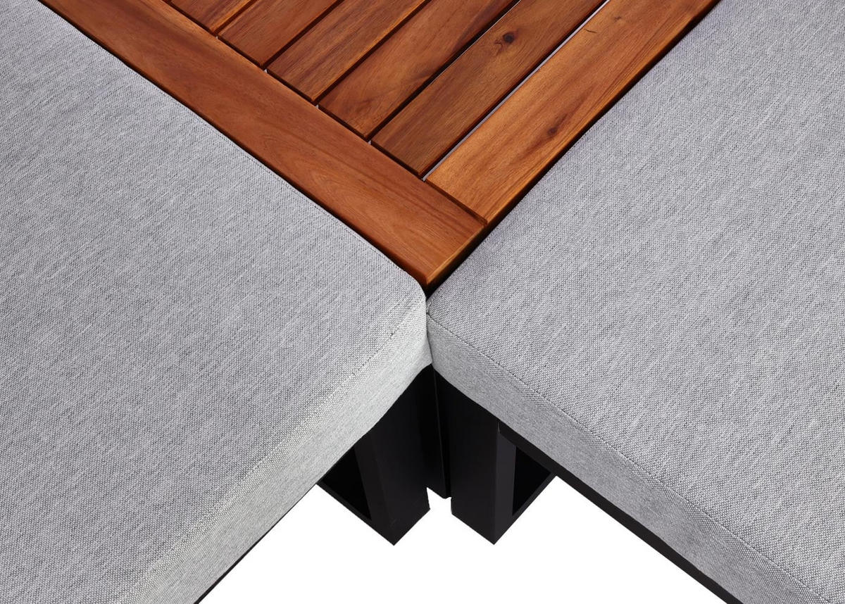 GARTENLOUNGE Garnitur Hellgrau - Grau, Metall - PROREGAL