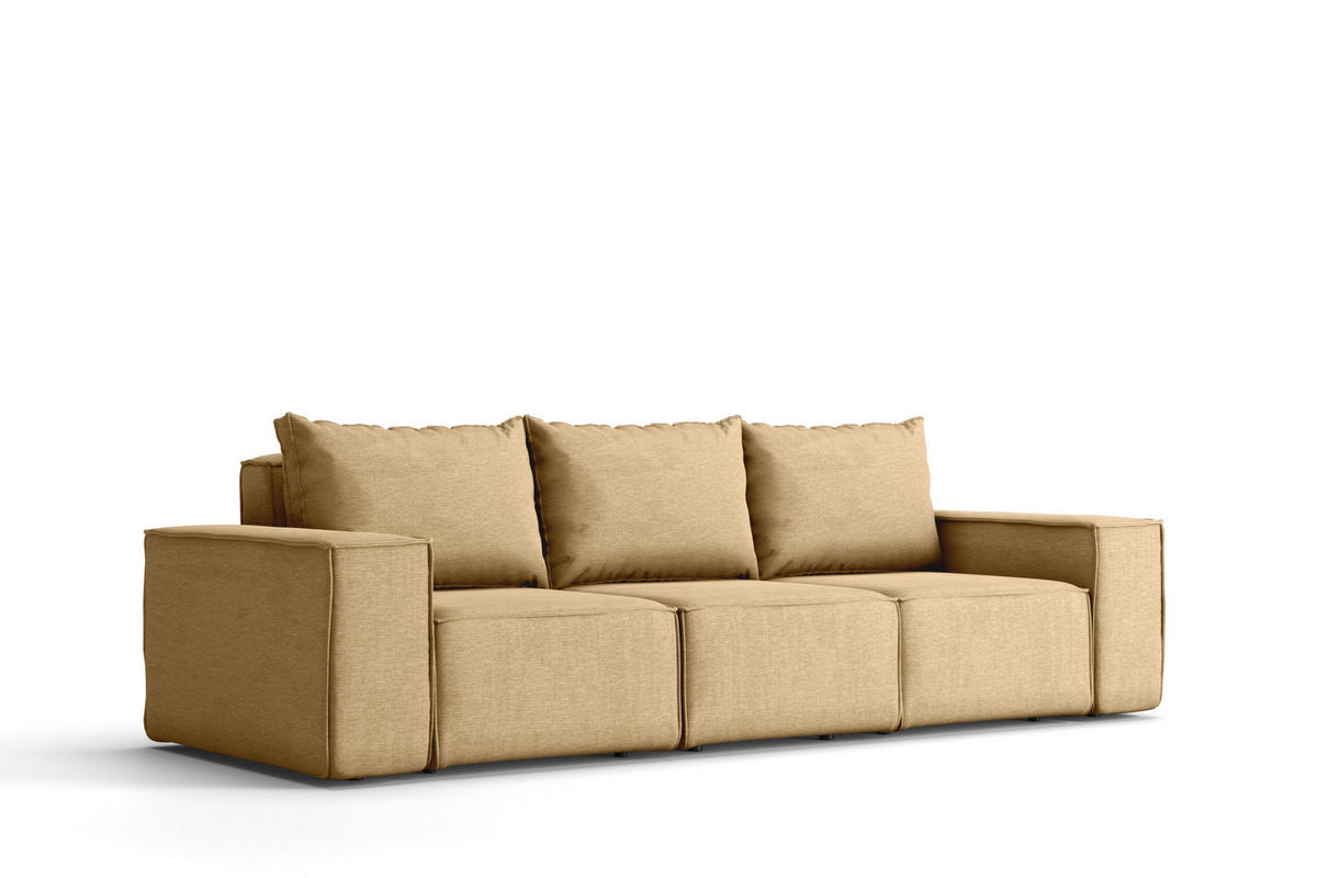 GARTENSOFA 3-Sitzer Für Den Garten SONNE Capucino - Cappuccino, Holz (245/73/88cm) - Kaiser Möbel