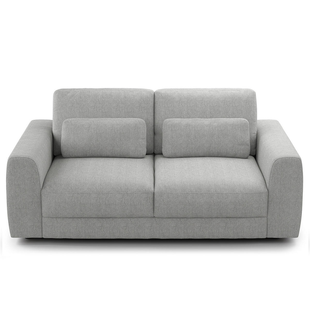 2-SITZER SOFA - Hellgrau/Schwarz, Kunststoff/Textil (182/80/117cm) - home24