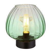 TISCHLEUCHTE, Metall/Glas, schwarz/grün, LED - Grün, Glas (23/23/23.5cm) - Globo Lighting