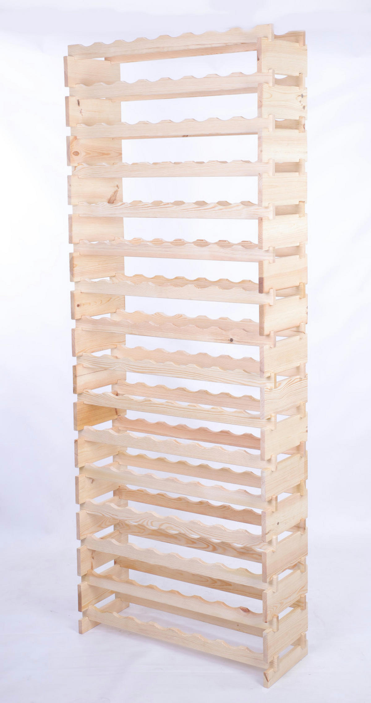 WEINREGAL VINOTECA FLEX PRO HxBxT 219x84x28cm 128 Flaschen auf 16 Ebenen Natur unbehandelt - Naturfarben, Holz (84/219/28cm) - PROREGAL