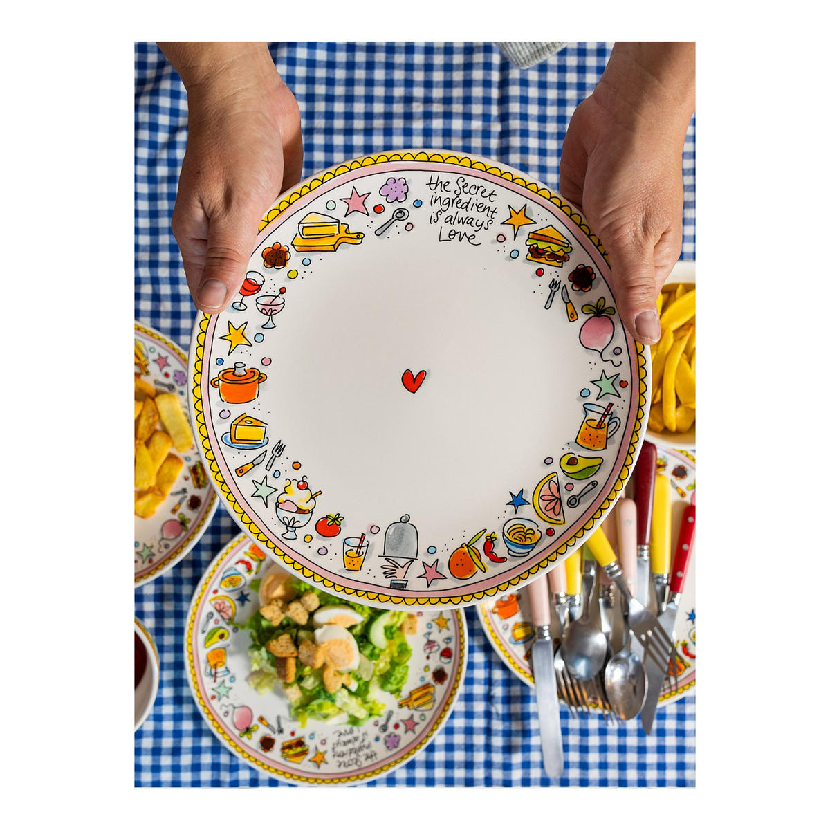 SPEISETELLER Essen in Bunt - 26cm - Multicolor, Keramik (26.3cm) - Blond Amsterdam
