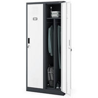 UMKLEIDESCHRANK Spind WIEN 2 Abteile 180x80x50cm Anthrazit-Weiß - Anthrazit, Metall (80/180/50cm) - DELUKE