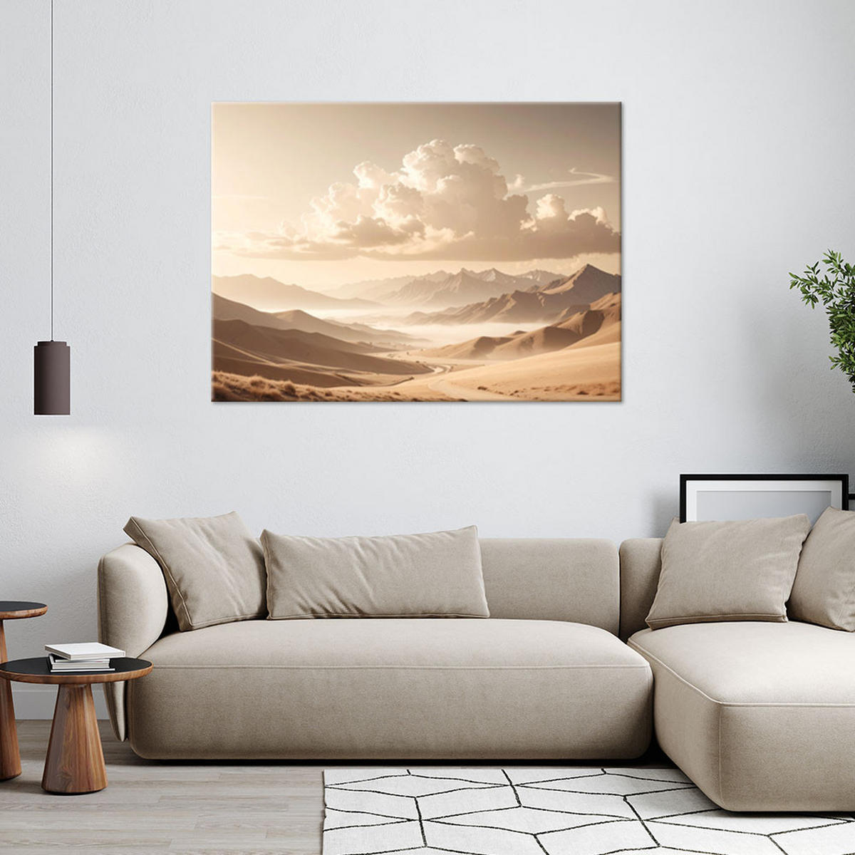 LEINWANDBILD Landschaften 120x80cm - Beige, Textil (120/80cm) - Feeby