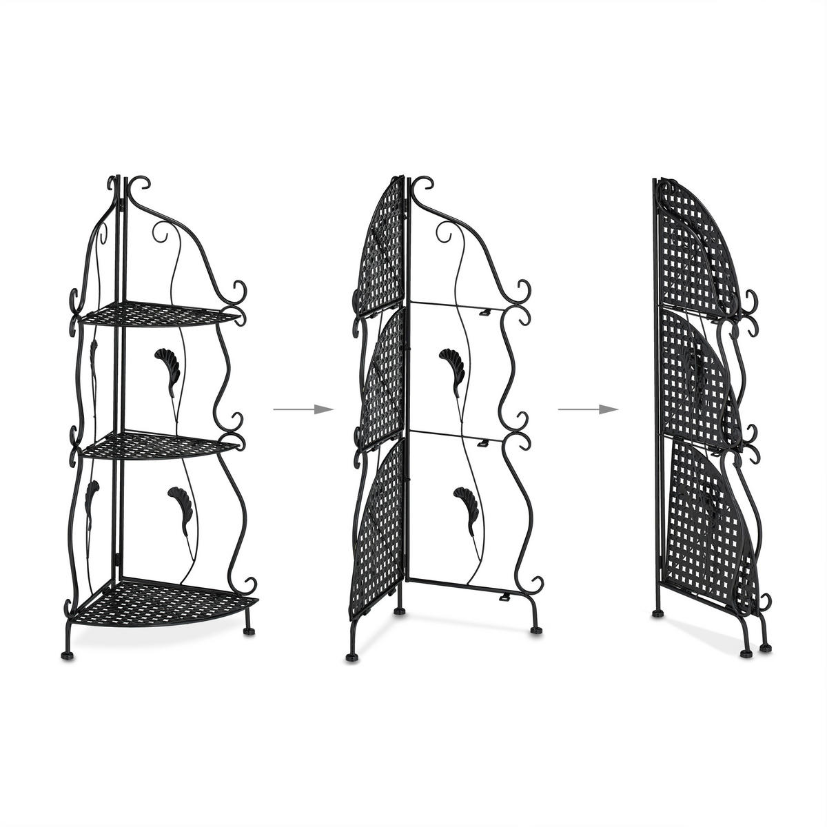 ECKREGAL - Schwarz, Kunststoff/Metall (30/82.5/30cm) - Relaxdays