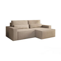 ECKSOFA - Universale Ecksofa DENVER mini - Dunkelbeige - Poso 02 - Cappuccino, Holzwerkstoff (248/162cm) - Möblo
