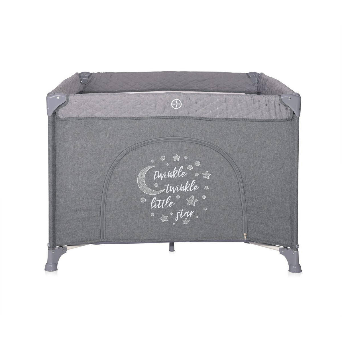 LAUFSTALL Sunny grau 100 x 100 cm, Matratze, Tragetasche, seitliche Öffnung, Babyreisebett - Grau, Metall (100/74/100cm) - Lorelli