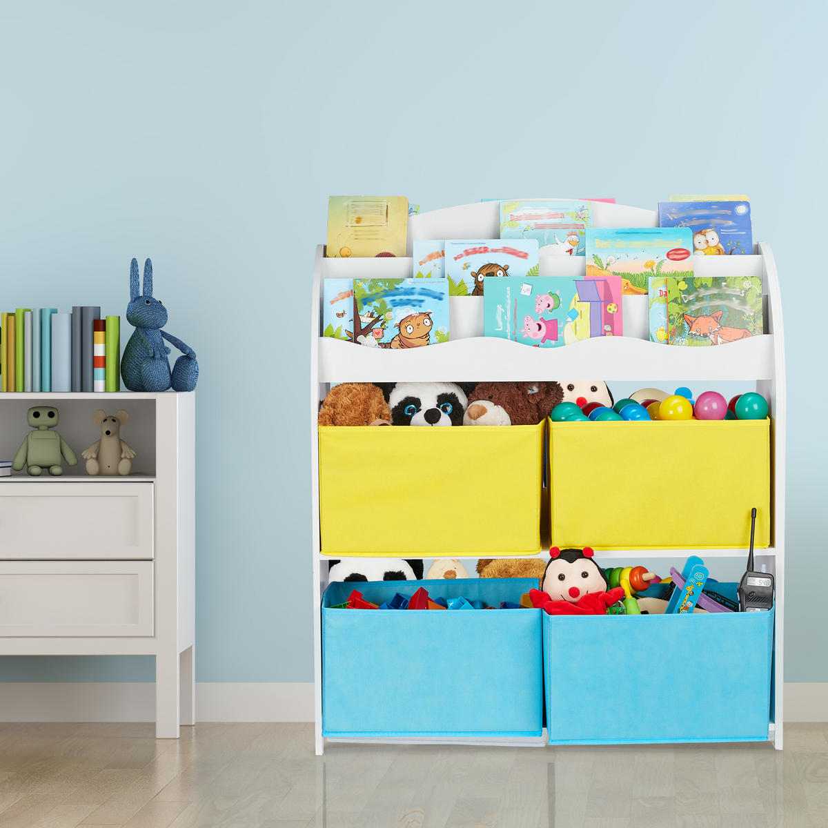 KINDERREGAL - Multicolor, Holzwerkstoff/Kunststoff (82.5/98/30cm) - Relaxdays