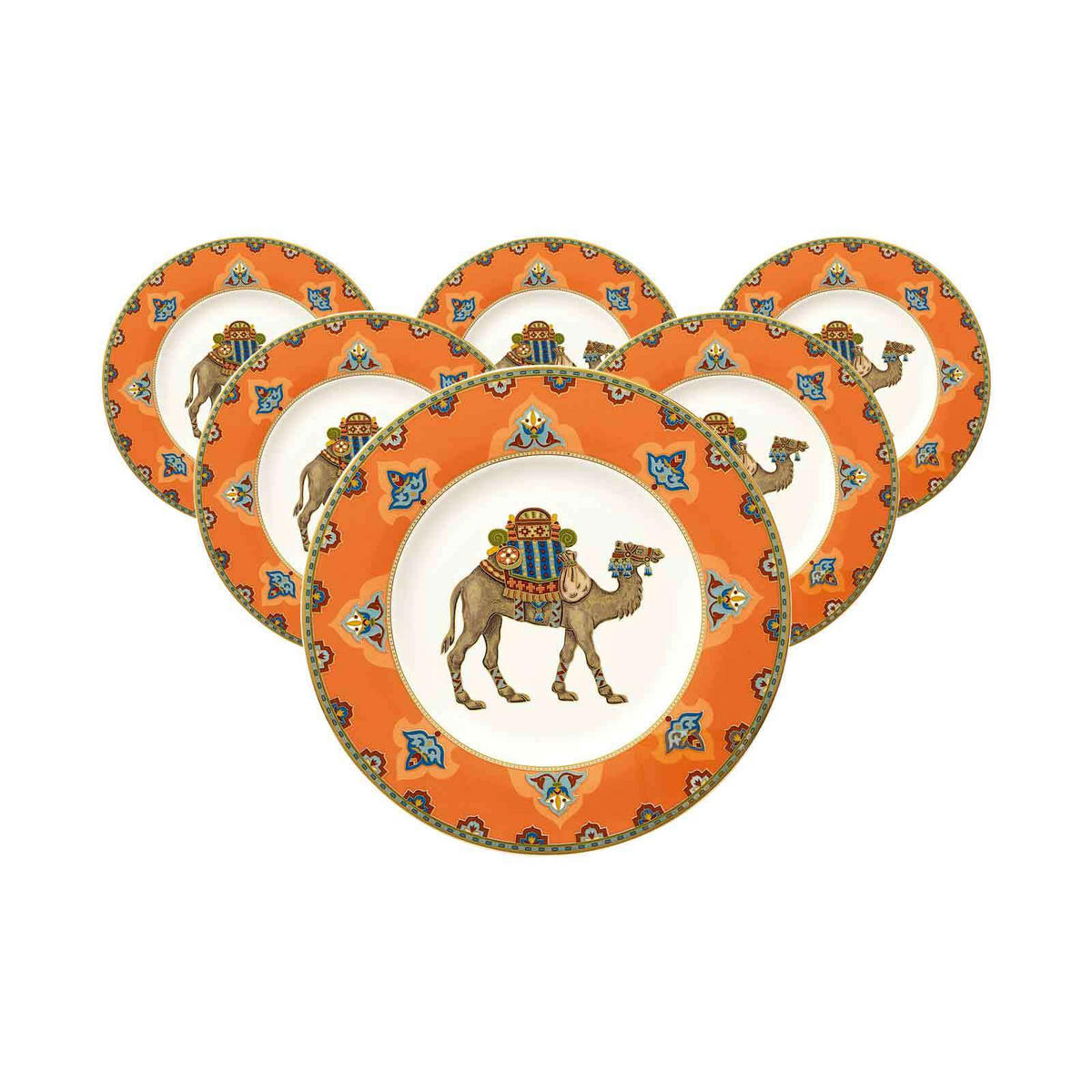 FRÜHSTÜCKSTELLER Samarkand Mandarin bunt ø 22,5 cm 6er Set - Multicolor, Keramik (22.5cm) - Villeroy & Boch