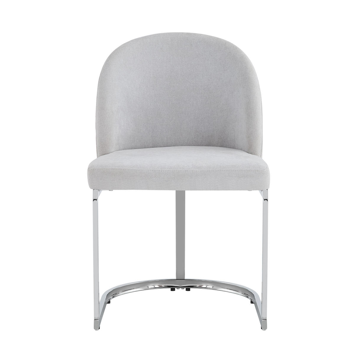 STUHL-SET DE-35878 2 Stück mit Silberbeinen Hellgrau - Grau, Metall (52/85/59cm) - ComfortXL
