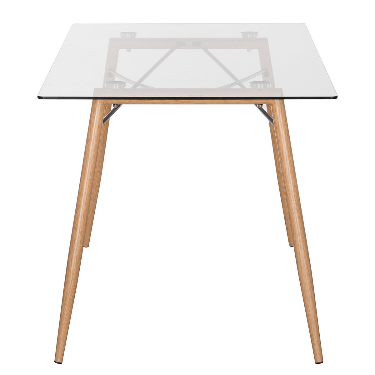 ESSTISCH - Glas / Metall - Eiche - Eichefarben, Glas/Metall (80/150/75cm) - home24