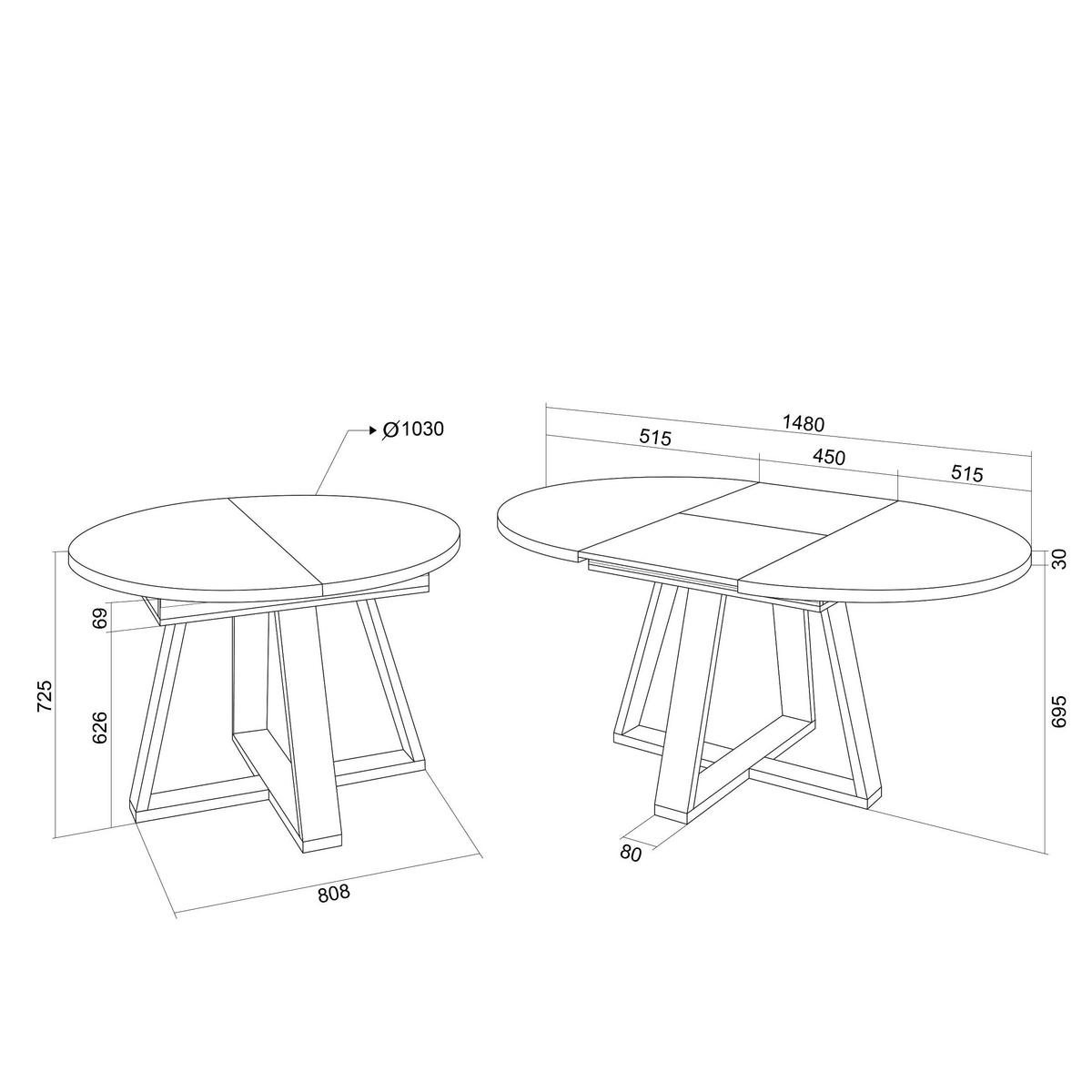 ESSTISCH, Konsolentisch, Dunkler Eiche, 103/103/73cm, Für 6 Gäste - Dunkelbraun, Holzwerkstoff (103/103/73cm) - Skraut Home