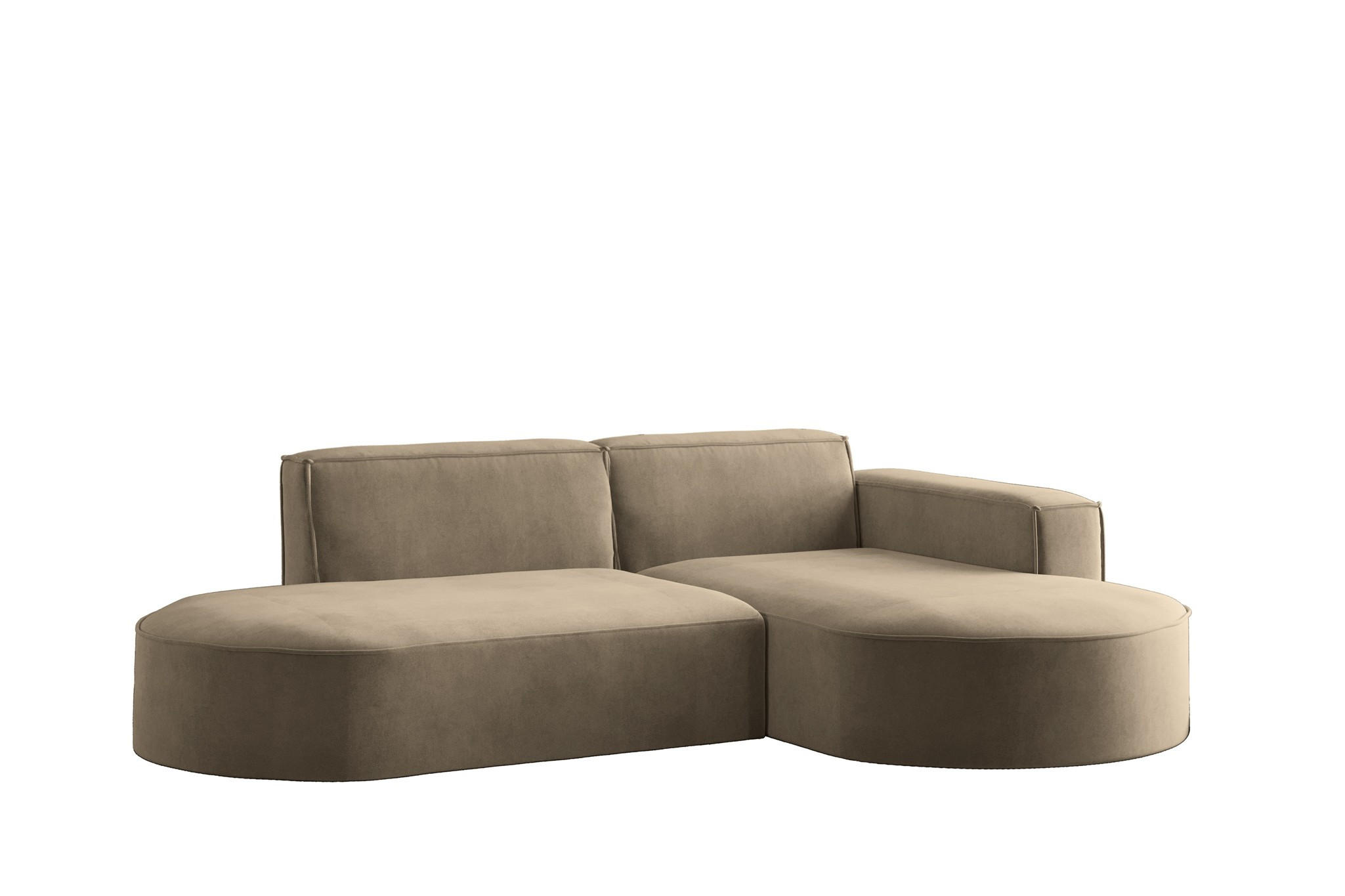 ECKSOFA Palma Xs In Noel - Braun, Holzwerkstoff/Textil (236/165cm) - Fun Möbel