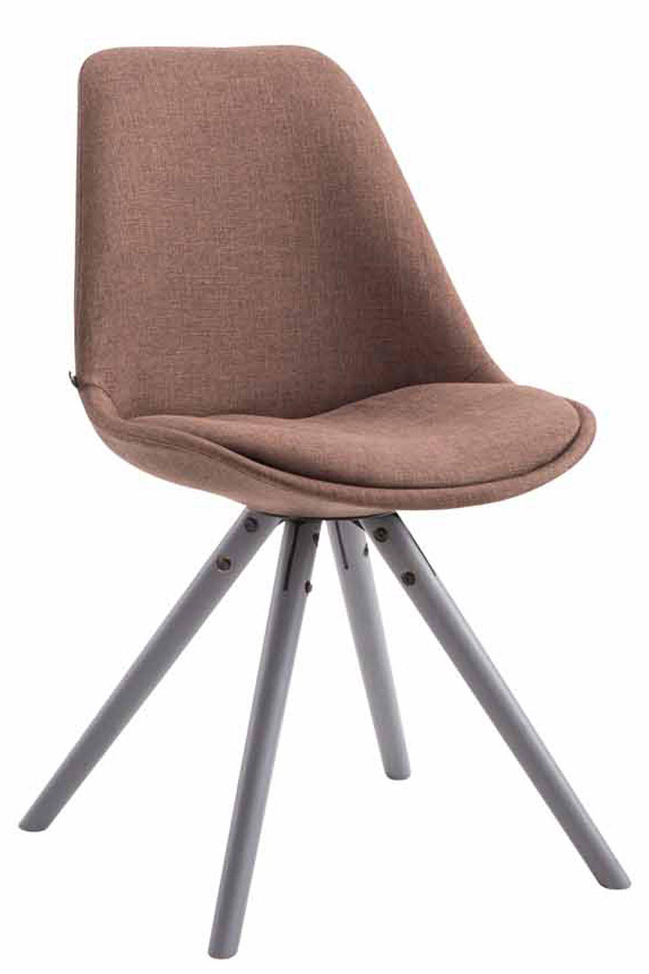 STUHL Stoff braun - Braun/Grau, Holz/Textil (48/84/56cm) - CLP