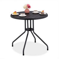 GARTENTISCH - Schwarz, Kunststoff/Metall (80/80/75cm) - Relaxdays