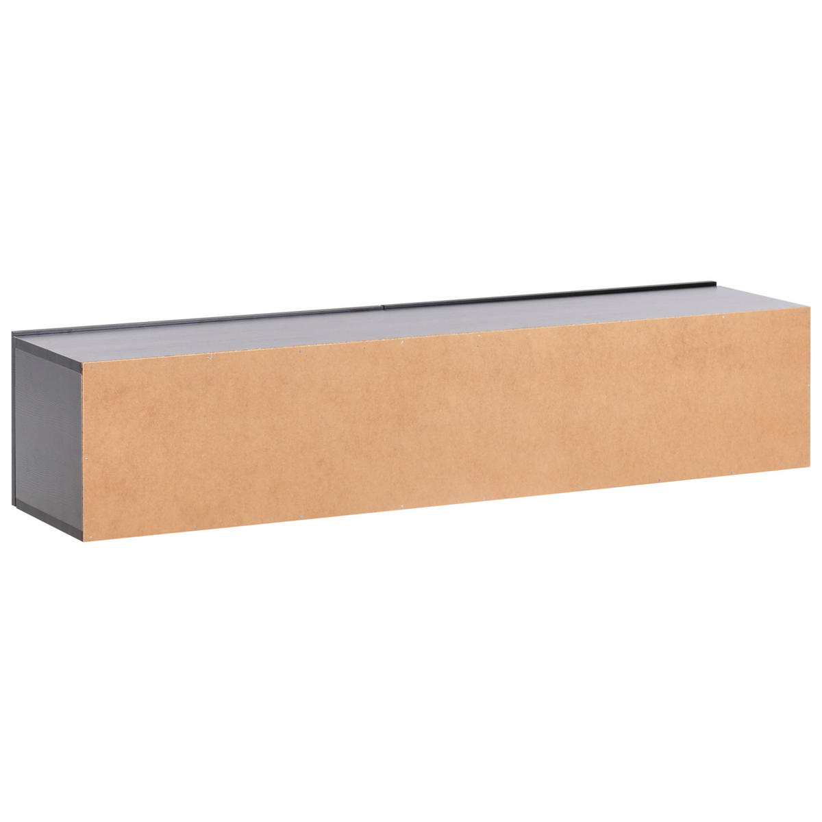 WANDMONTIERTER-TV-SCHRANK Schwarz Gladstone - Schwarz, Holzwerkstoff (140/30/32cm) - Beliani