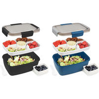 LUNCHBOX 2000ML 2-teiliges Set Blau+Schwarz - Multicolor, Kunststoff (125/96/235cm)