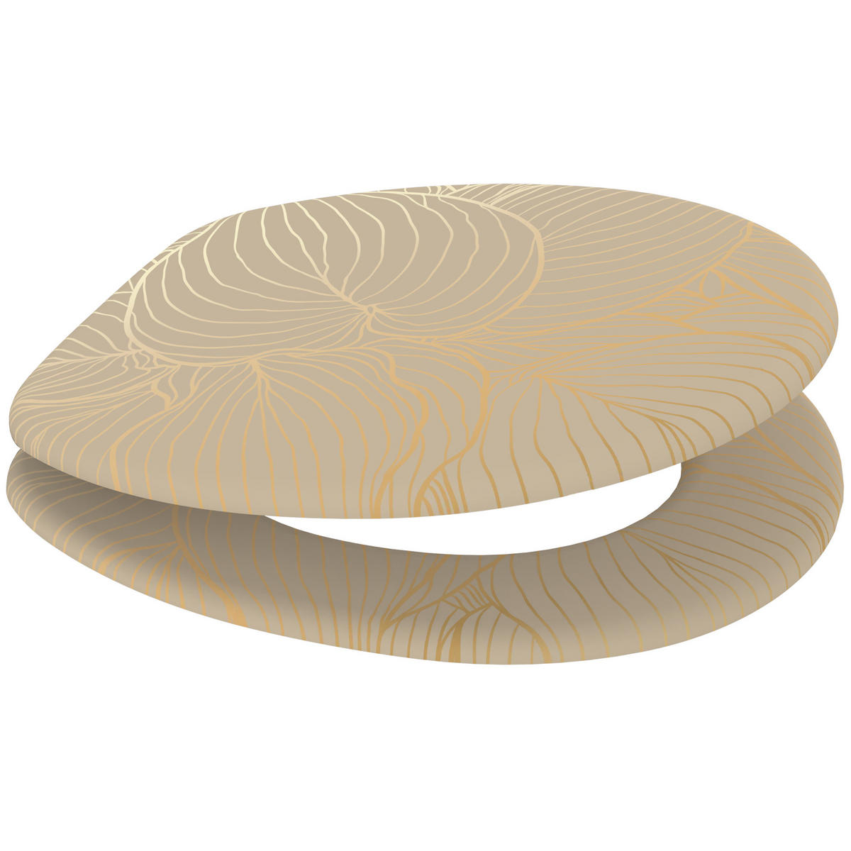 WC-SITZ Hosta - Beige, Holzwerkstoff (38/6/47cm) - Sanilo