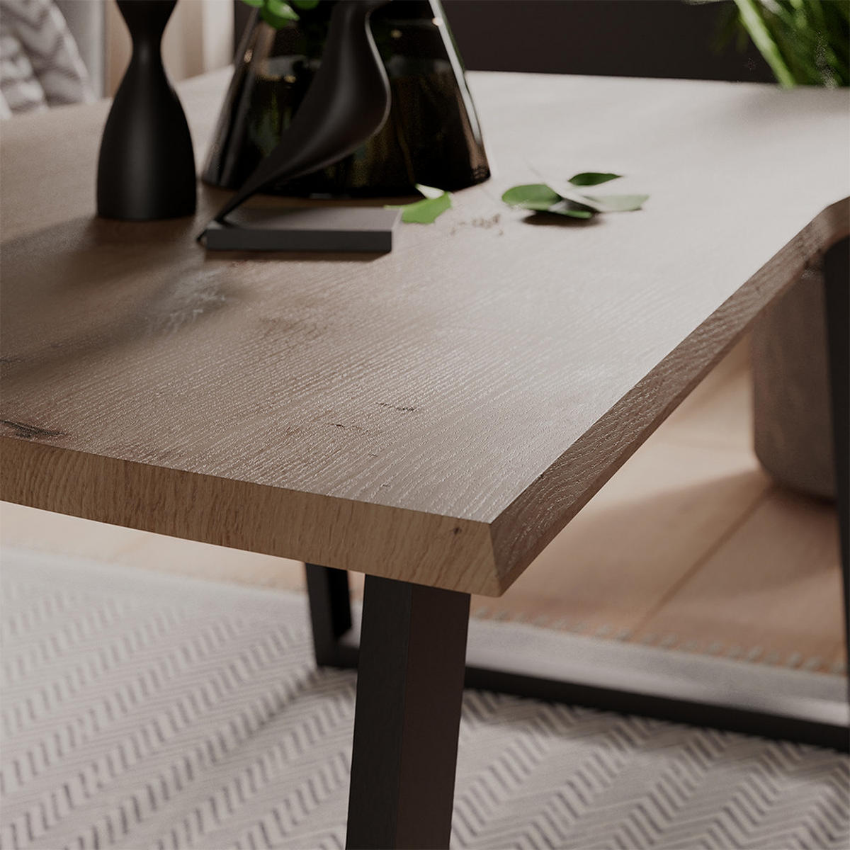 COUCHTISCH Yan Artisan 100 x 60 cm - Hellgrau, Holzwerkstoff (60/100/40cm) - Vicco