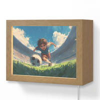 NÁSTĚNNÁ LAMPA Stadion - Fotbalista - Míč 20x15 cm - modrá, kompozitní dřevo (20/15/8cm) - OnlyWow