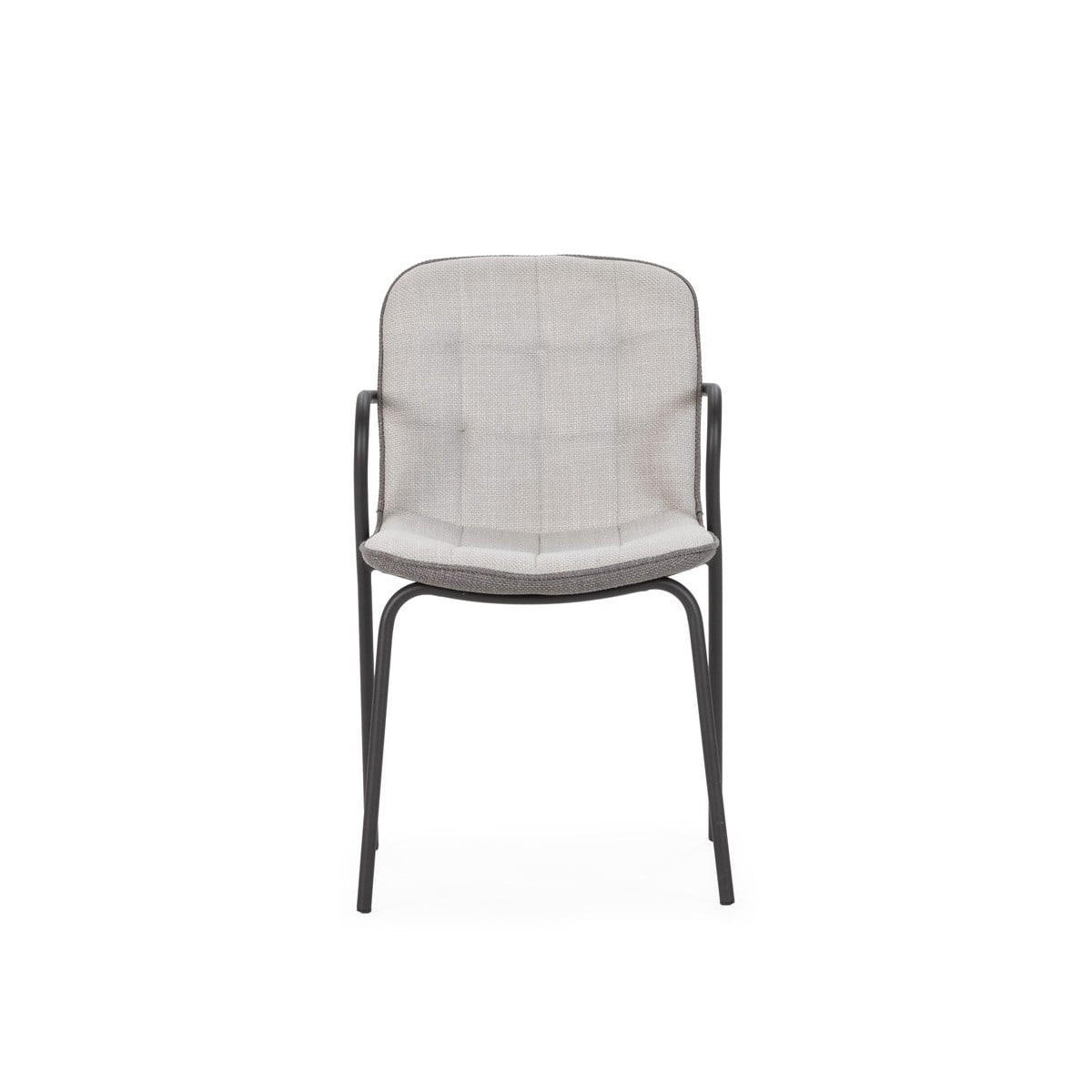 STÜHLE 4er-Set aus Stoff mit Metallbeinen 59/46/51 cm - Hellgrau, Textil (59/46/75cm) - Calicosy