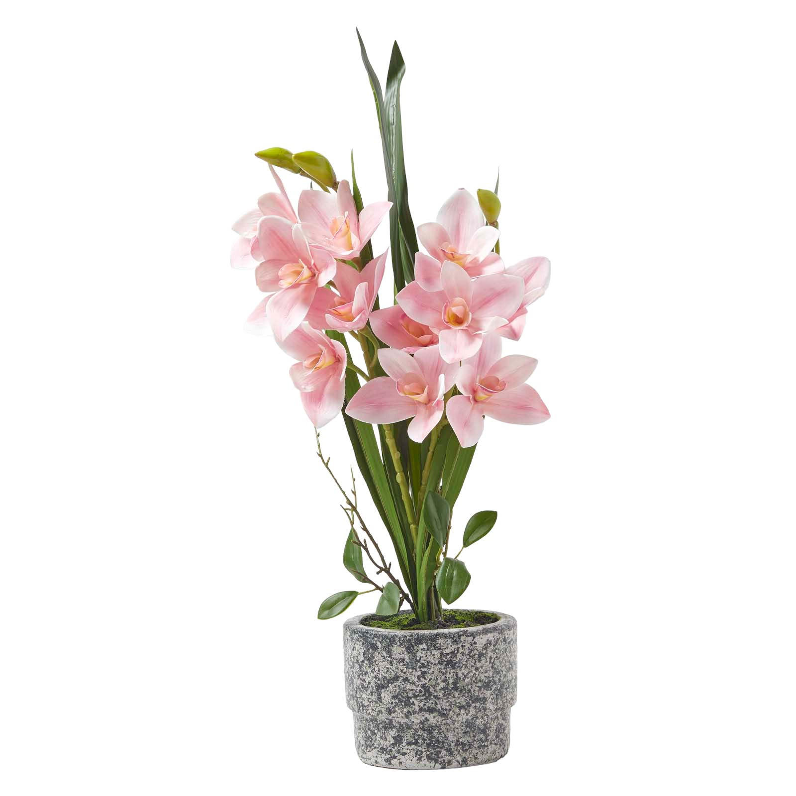 KUNSTBLUME Orchidee rosa im Deko-Topf, 58 cm - Rosa, Kunststoff (58cm) - Homescapes