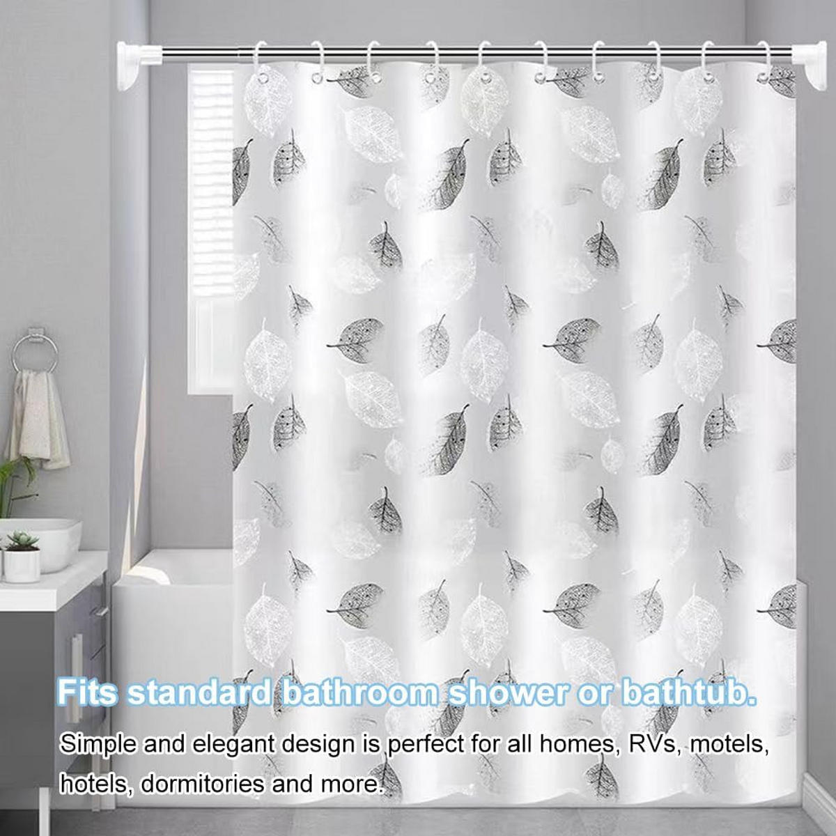 DUSCHVORHANG 100 x 200 cm schimmelresistent wasserdicht Badezimmer - Weiß, Kunststoff (200/100cm) - MCBOSON
