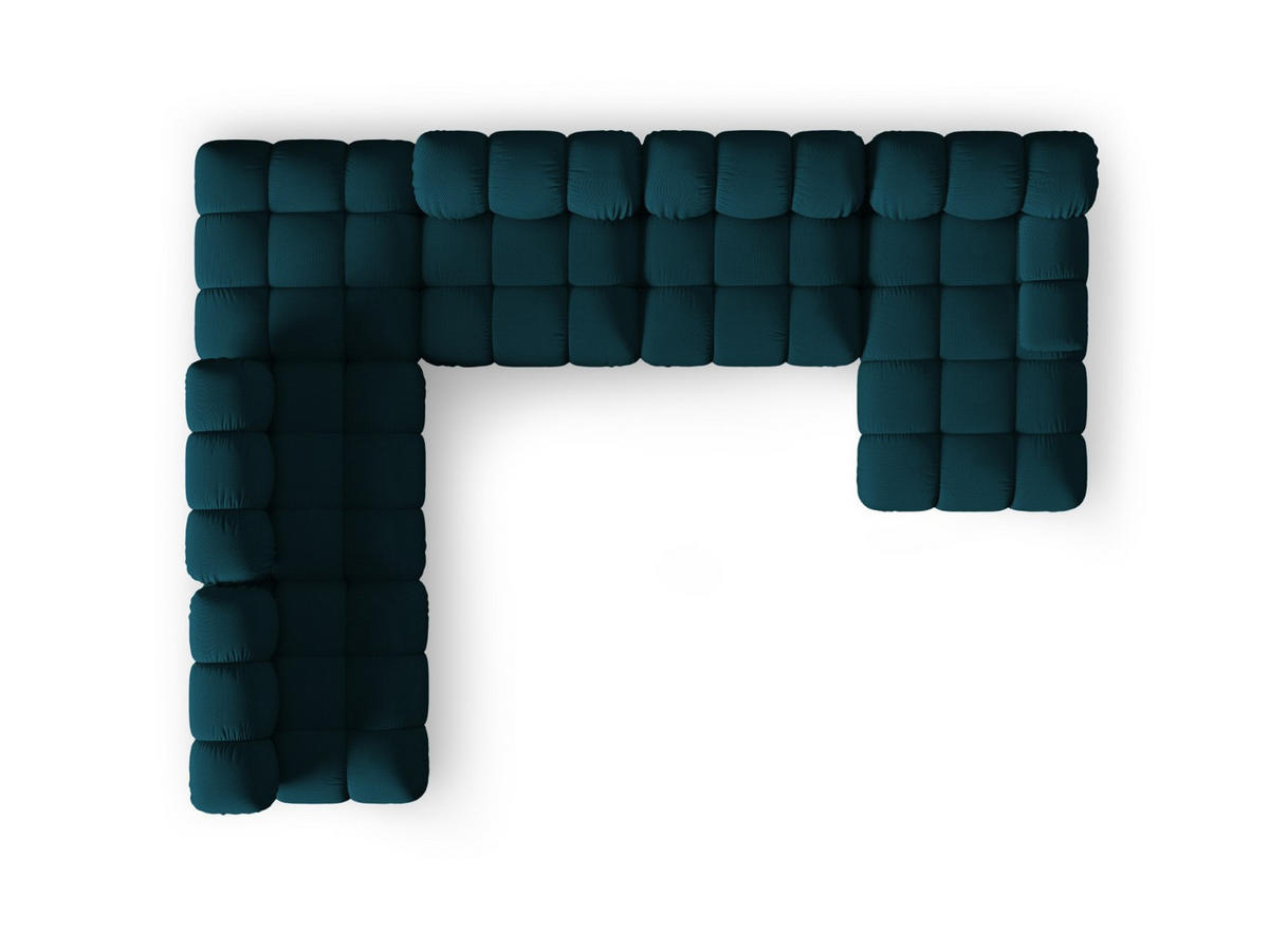 PANORAMASOFA modular links Bellis aus 3D-Stoff marineblau 7 Sitzplätze - Blau, Textil (282/70/376cm) - Micadoni