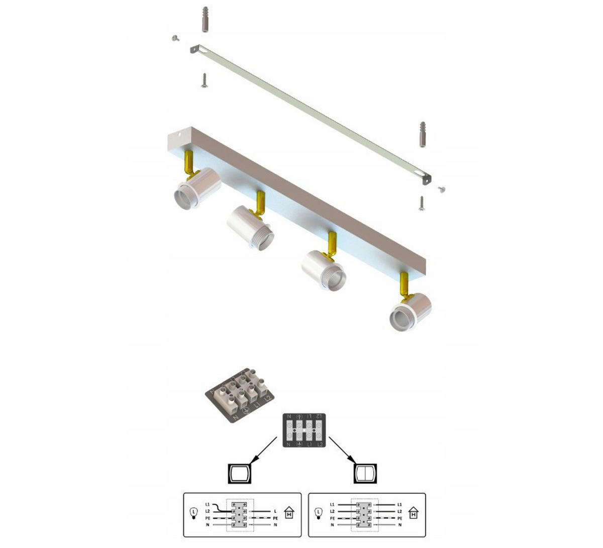 DECKENLEUCHTE Ecru - Beige/Goldfarben, Metall (12/70/21cm) - kiki design