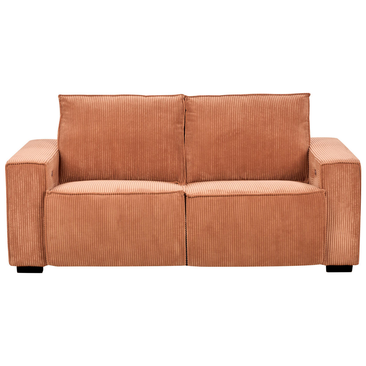 3-SITZER-SOFA Cord orange elektrisch verstellbar Nukari - Schwarz/Orange, Textil (190/93/92cm) - Beliani