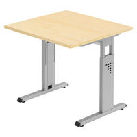 SCHREIBTISCH Serie-O 80/80/74 cm in Ahornfarben/Silberfarben - Silberfarben/Ahornfarben, Holzwerkstoff (80/80/74cm) - bümö