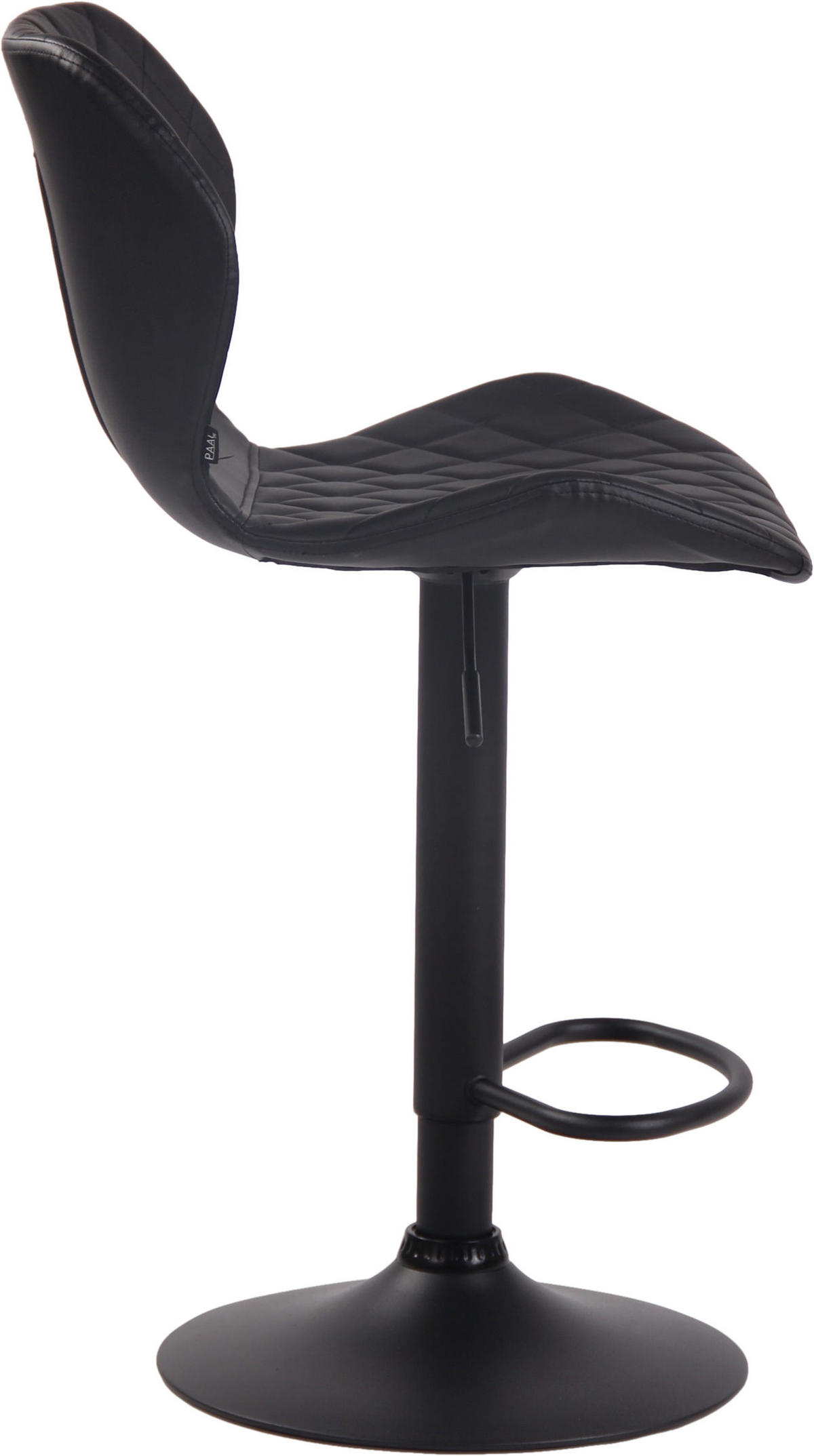 BARHOCKER 2er Set Lederlook schwarz - Schwarz, Textil/Metall (47/88/51cm) - CLP