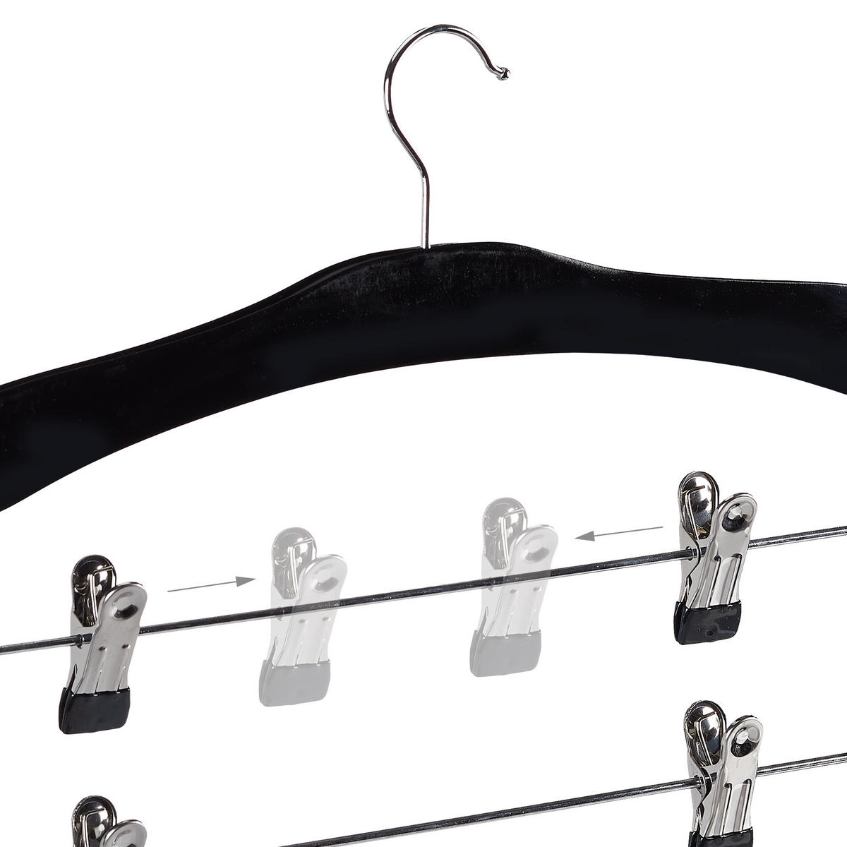 3XZÁVES na sukňu - čierna, kov/drevo (38/43/2.5cm) - Relaxdays